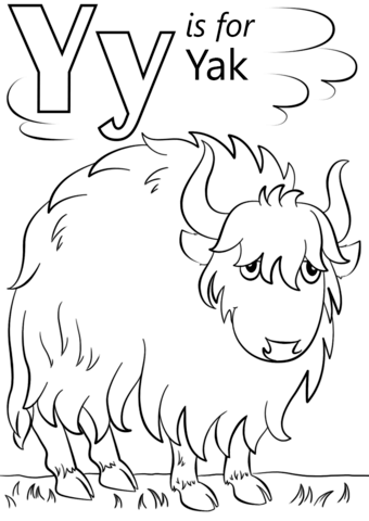 Letter Y Is For Yak Coloring Page